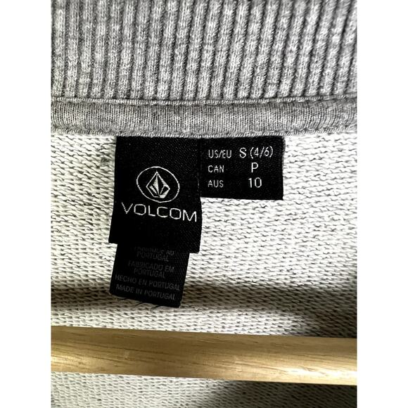 Women's Volcom Stone Surf Skateboarding Gray Logo Sweatshirt - Size Small - Picture 3 of 4